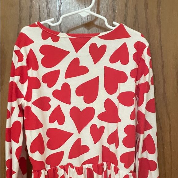 Cat & Jack UEC Girls Sz XL (14) Red Heart Long Sleeve Dress ❤️ - Picture 7 of 8